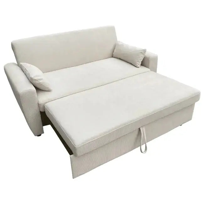 Canapé convertible en velours côtelé beige 2 places MATT JARDINS LOISIRS