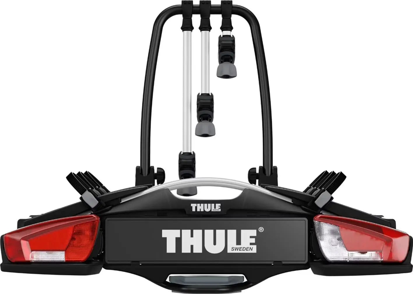Porte-Vélos sur Boule d'Attelage Thule VeloCompact Prise 13 Broches - 3 Vélos (Compatible E-Bikes) Noir Argent JARDINS LOISIRS