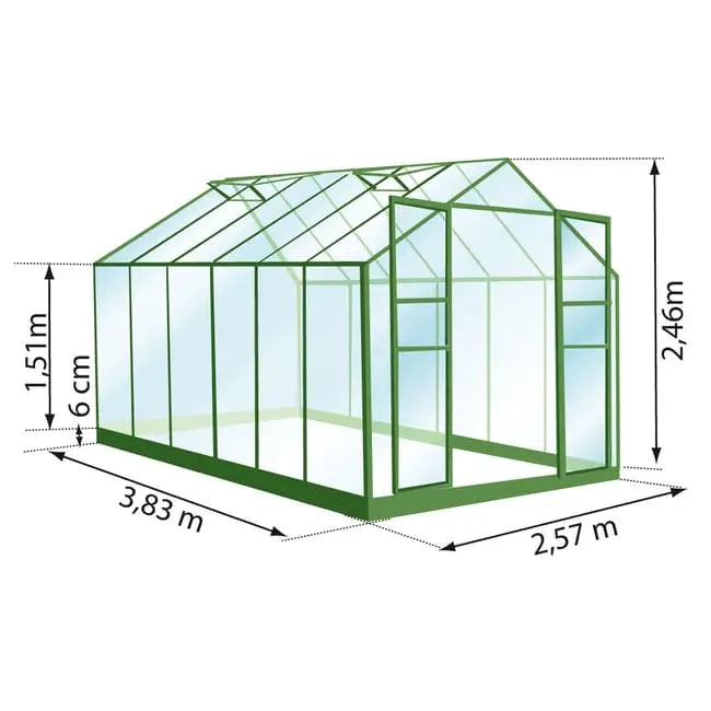 Serre de jardin en verre trempé LAMS laurus uranus, 9.8 m² VERTS LOISIRS