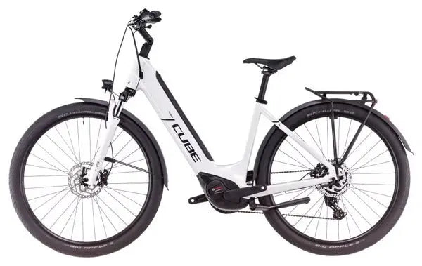 VTC Électrique Cube Touring Hybrid One 625 Easy Entry Shimano Cues 9V 625 Wh 700 mm Blanc Cotton Gris 2025 JARDINS LOISIRS