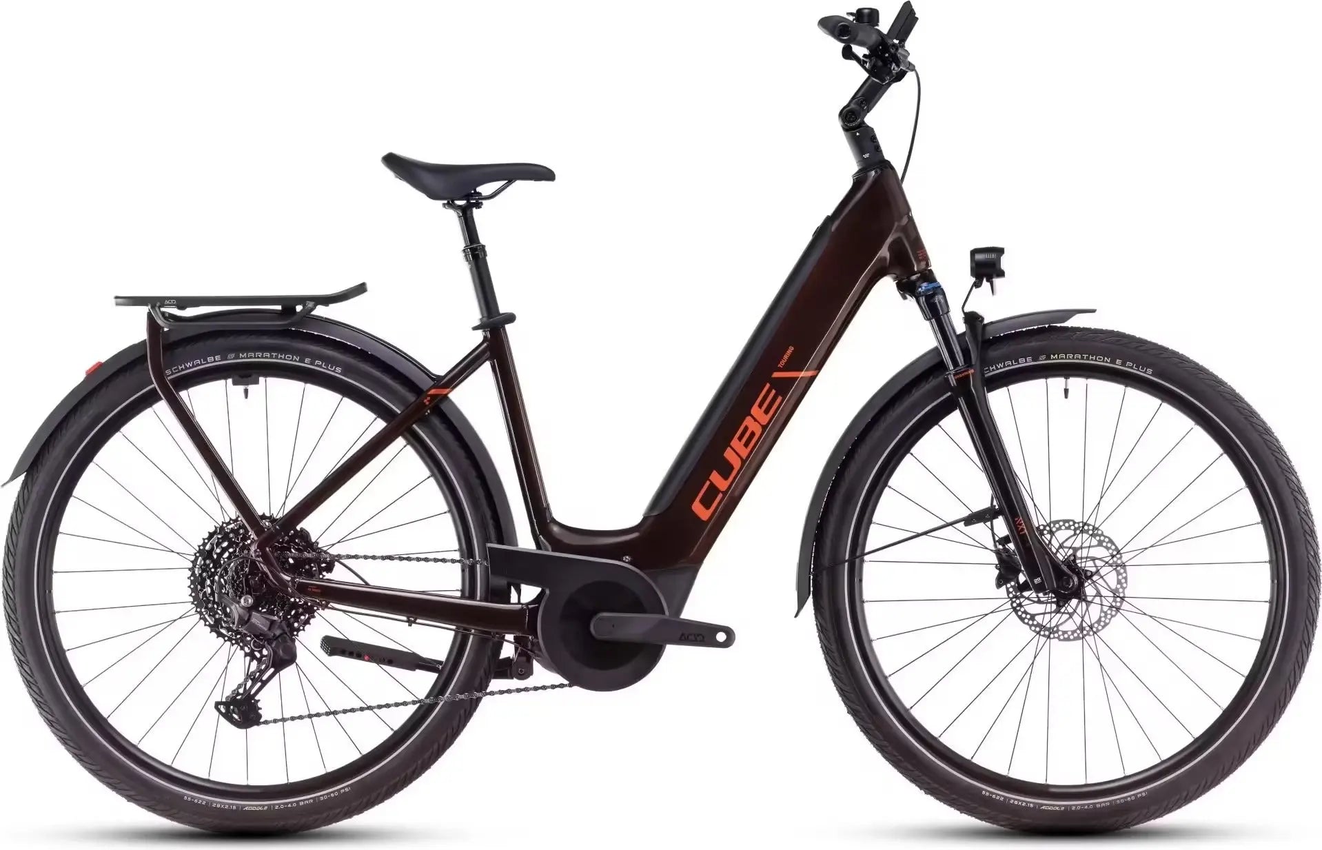 VTC Électrique Cube Touring Hybrid Pro 625 Easy Entry Shimano Cues 11V 625 Wh 700 mm Marron Orange Cinnamon 2025 JARDINS LOISIRS