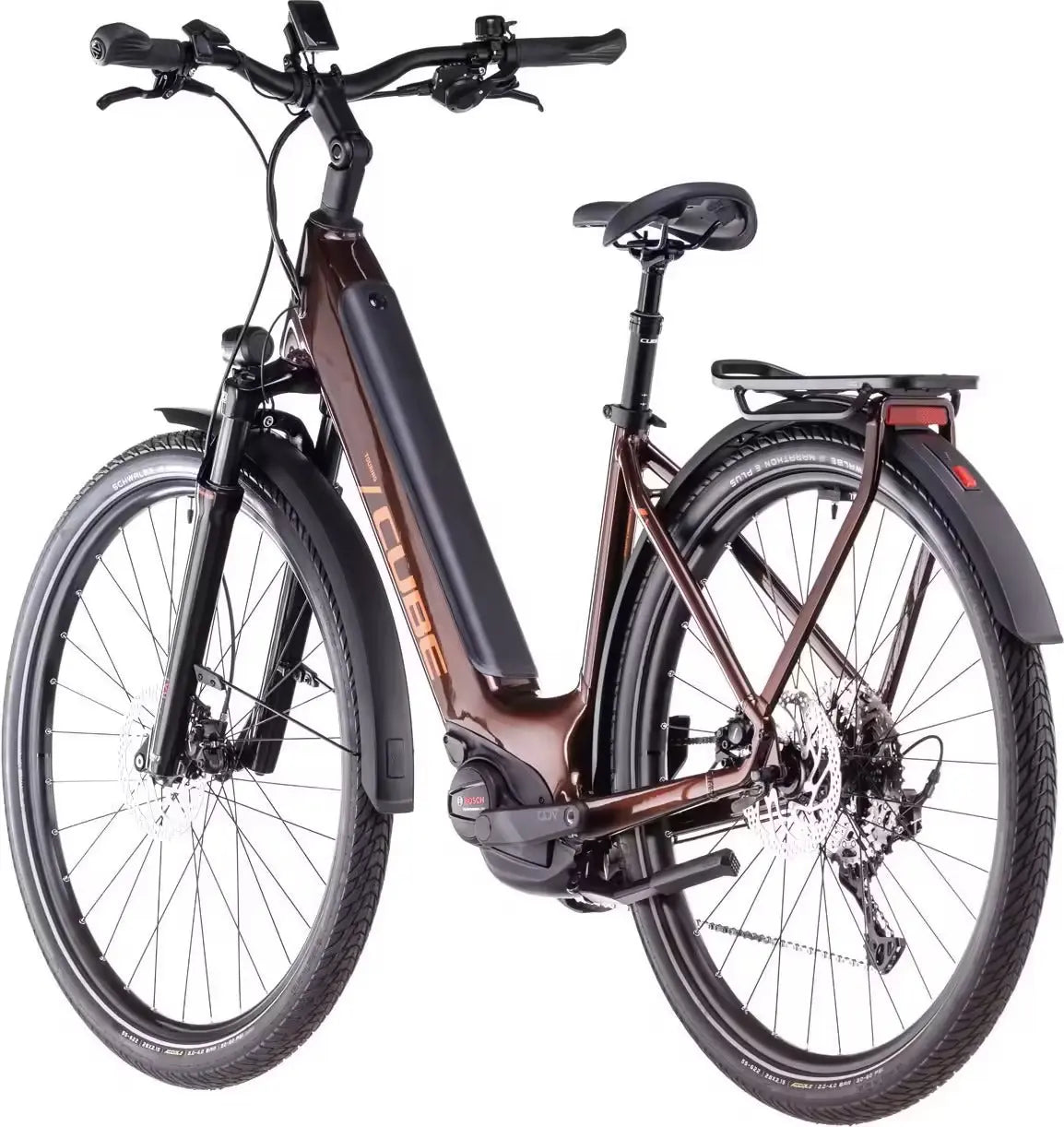 VTC Électrique Cube Touring Hybrid Pro 625 Easy Entry Shimano Cues 11V 625 Wh 700 mm Marron Orange Cinnamon 2025 JARDINS LOISIRS