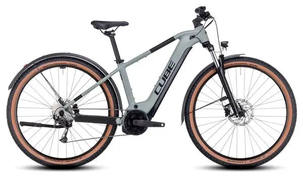 VTT Électrique Semi-Rigide Cube Reaction Hybrid Performance 500 Allroad Shimano Alivio 9V 500 Wh 27.5'' Gris Vert Swamp JARDINS LOISIRS