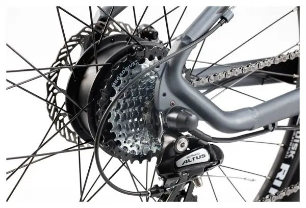 VTT Electrique Semi-Rigide Moma Bikes E-MTB 27.5'' Shimano Altus 8V Gris JARDINS LOISIRS