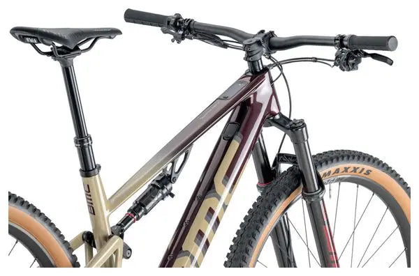 VTT Électrique Tout-Suspendu BMC Fourstroke AMP LT Two Sram GX/NX Eagle 12V 360 Wh 29'' Bordeaux Beige Sand 2024 JARDINS LOISIRS