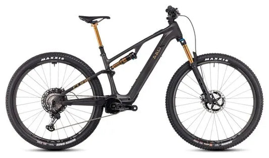 VTT Électrique Tout-Suspendu Cube AMS Hybrid One44 C:68X SLT 400X Shimano XTR 12V 400 Wh 29'' Gris Carbon Or 2025 JARDINS LOISIRS
