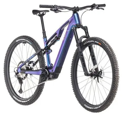 VTT Électrique Tout-Suspendu Cube AMS Hybrid One44 C:68X SLX 400X Shimano XT 12V 400 Wh 29'' Bleu Deepcobalt Violet 2025 JARDINS LOISIRS