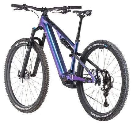 VTT Électrique Tout-Suspendu Cube AMS Hybrid One44 C:68X SLX 400X Shimano XT 12V 400 Wh 29'' Bleu Deepcobalt Violet 2025 JARDINS LOISIRS