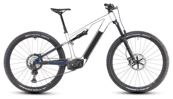VTT Électrique Tout-Suspendu Cube AMS Hybrid One44 C:68X SLX 400X Shimano XT 12V 400 Wh 29'' Bleu Deepcobalt Violet 2025 JARDINS LOISIRS