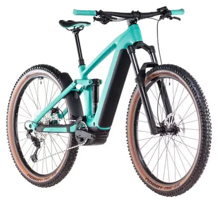 VTT Électrique Tout-Suspendu Cube Stereo Hybrid One44 EX 800 Shimano Deore/Deore XT 12V 800 Wh 29'' Bleu Scuba 2025 JARDINS LOISIRS
