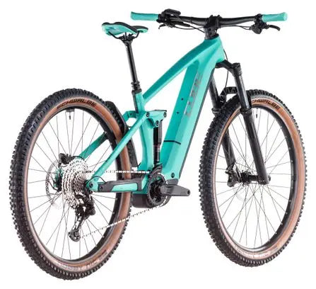 VTT Électrique Tout-Suspendu Cube Stereo Hybrid One44 EX 800 Shimano Deore/Deore XT 12V 800 Wh 29'' Bleu Scuba 2025 JARDINS LOISIRS