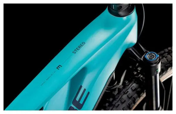 VTT Électrique Tout-Suspendu Cube Stereo Hybrid One44 EX 800 Shimano Deore/Deore XT 12V 800 Wh 29'' Bleu Scuba 2025 JARDINS LOISIRS