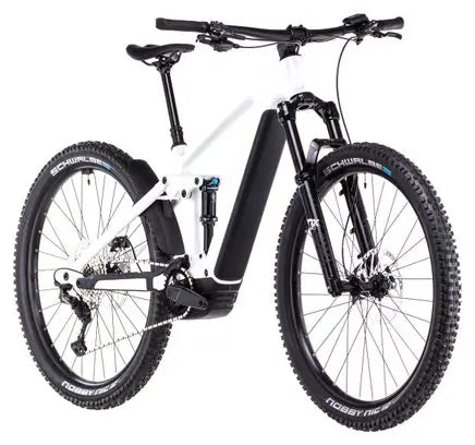 VTT Électrique Tout-Suspendu Cube Stereo Hybrid One44 EXC 800 Shimano Deore XT 12V 800 Wh 29'' Blanc Marble 2025 JARDINS LOISIRS