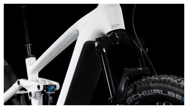 VTT Électrique Tout-Suspendu Cube Stereo Hybrid One44 EXC 800 Shimano Deore XT 12V 800 Wh 29'' Blanc Marble 2025 JARDINS LOISIRS