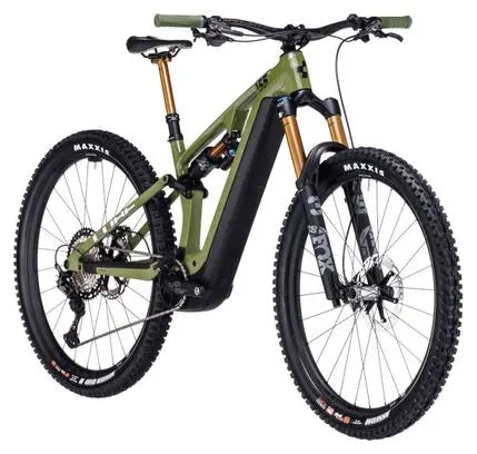VTT Électrique Tout-Suspendu Cube Stereo Hybrid One55 C:68X TM 750 Shimano Deore XT 12V 750 Wh 29'' Vert Olive 2024 JARDINS LOISIRS