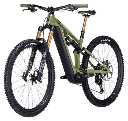 VTT Électrique Tout-Suspendu Cube Stereo Hybrid One55 C:68X TM 750 Shimano Deore XT 12V 750 Wh 29'' Vert Olive 2024 JARDINS LOISIRS