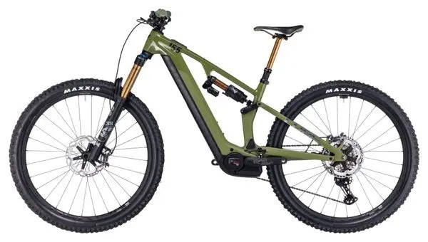 VTT Électrique Tout-Suspendu Cube Stereo Hybrid One55 C:68X TM 750 Shimano Deore XT 12V 750 Wh 29'' Vert Olive 2024 JARDINS LOISIRS