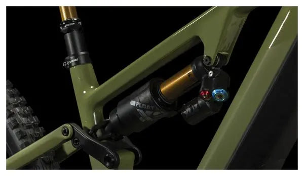 VTT Électrique Tout-Suspendu Cube Stereo Hybrid One55 C:68X TM 750 Shimano Deore XT 12V 750 Wh 29'' Vert Olive 2024 JARDINS LOISIRS