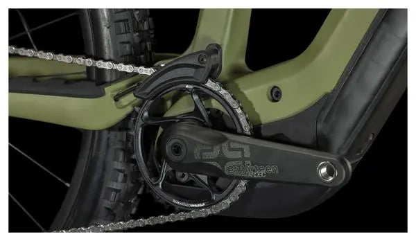 VTT Électrique Tout-Suspendu Cube Stereo Hybrid One55 C:68X TM 750 Shimano Deore XT 12V 750 Wh 29'' Vert Olive 2024 JARDINS LOISIRS