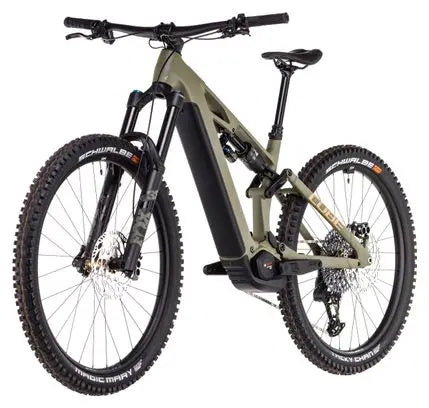 VTT Électrique Tout-Suspendu Cube Stereo Hybrid One77 HPC TM 800 Sram GX Eagle AXS 12V 800 Wh 29''/27.5'' Vert Dusty Olive 2025 JARDINS LOISIRS