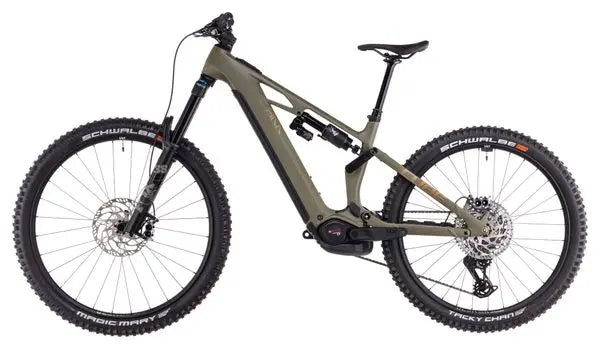 VTT Électrique Tout-Suspendu Cube Stereo Hybrid One77 HPC TM 800 Sram GX Eagle AXS 12V 800 Wh 29''/27.5'' Vert Dusty Olive 2025 JARDINS LOISIRS