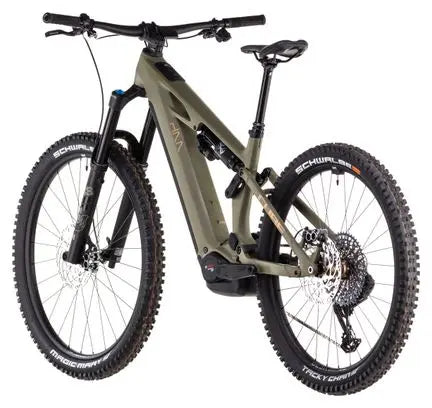 VTT Électrique Tout-Suspendu Cube Stereo Hybrid One77 HPC TM 800 Sram GX Eagle AXS 12V 800 Wh 29''/27.5'' Vert Dusty Olive 2025 JARDINS LOISIRS