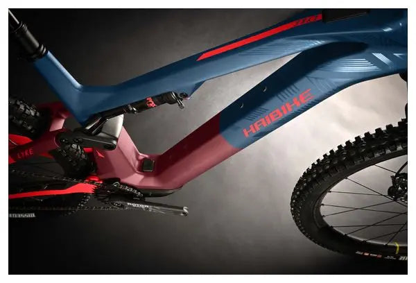 VTT Électrique Tout-Suspendu Haibike Lyke CF 11 Sram GX 12V 430Wh 29'' Bleu Rouge 2024 JARDINS LOISIRS