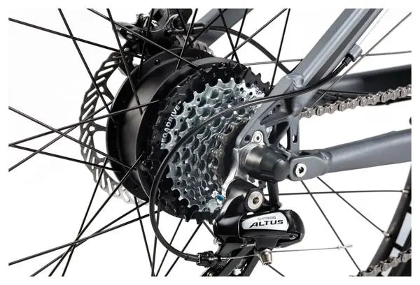 VTT Electrique Tout Suspendu Moma Bikes E-MTB 27.5'' Shimano Altus 8V Gris JARDINS LOISIRS