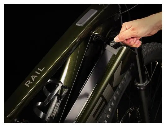 VTT Électrique Tout-Suspendu Trek Rail 9.5 Shimano Deore 12V 750 Wh 29'' Vert Olive Gén 4 JARDINS LOISIRS