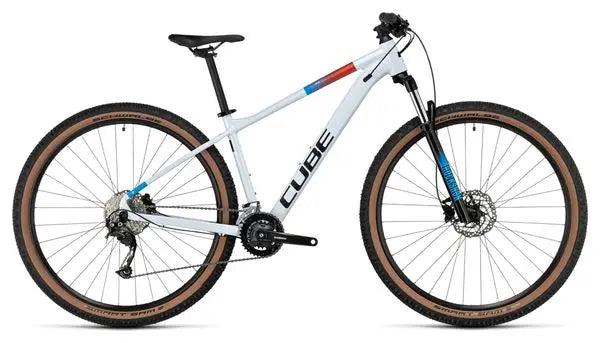 VTT Semi-Rigide Cube Aim SLX Shimano Alivio/Altus 9V 29'' Blanc Bleu JARDINS LOISIRS