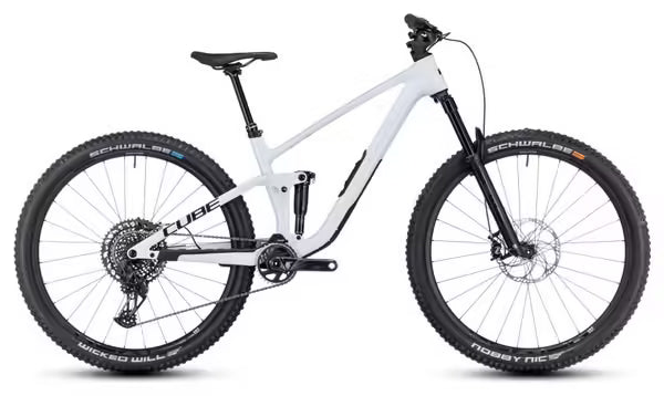 VTT Tout-Suspendu Cube Stereo One44 C:68X SLX Sram GX Eagle AXS 12V 29'' Blanc Bleu Frost 2024 JARDINS LOISIRS