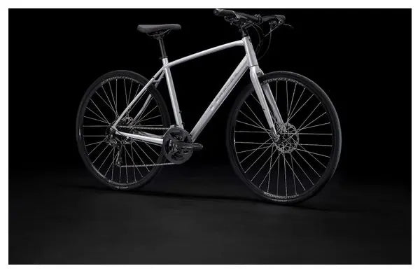 Vélo Fitness Trek FX 2 Disc Shimano Acera/Altus 9V 700 mm Gris Quicksilver JARDINS LOISIRS
