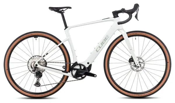 Vélo de Gravel Électrique Cube Nuroad Hybrid C:62 Race 400X Shimano GRX 12V 400 Wh 700 mm Gris Vert Desertstone 2025 JARDINS LOISIRS