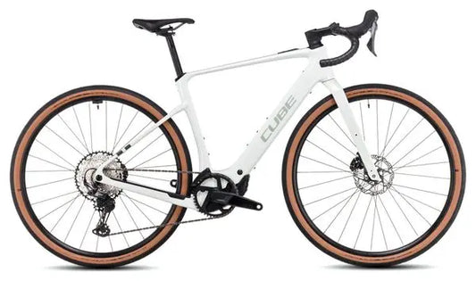 Vélo de Gravel Électrique Cube Nuroad Hybrid C:62 Race 400X Shimano GRX 12V 400 Wh 700 mm Gris Vert Desertstone 2025 JARDINS LOISIRS