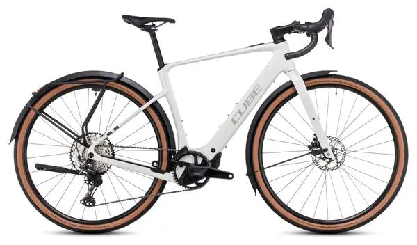Vélo de Gravel Électrique Cube Nuroad Hybrid C:62 Race FE 400X Shimano GRX 12V 400 Wh 700 mm Gris Vert Desertstone 2025 JARDINS LOISIRS