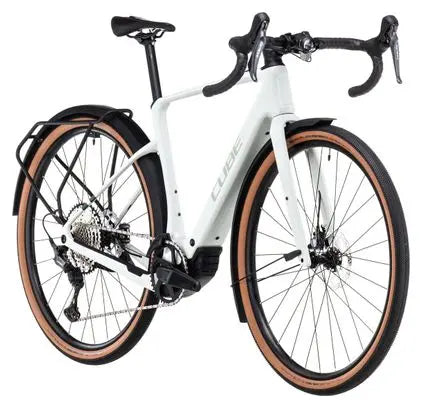Vélo de Gravel Électrique Cube Nuroad Hybrid C:62 Race FE 400X Shimano GRX 12V 400 Wh 700 mm Gris Vert Desertstone 2025 JARDINS LOISIRS