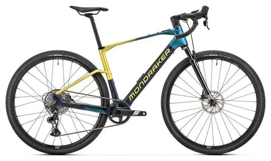 Vélo de Gravel Electrique Mondraker Dusty R Sram Apex 12V 350Wh 700mm Bleu/Jaune 2025 JARDINS LOISIRS