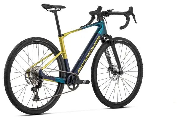 Vélo de Gravel Electrique Mondraker Dusty R Sram Apex 12V 350Wh 700mm Bleu/Jaune 2025 JARDINS LOISIRS