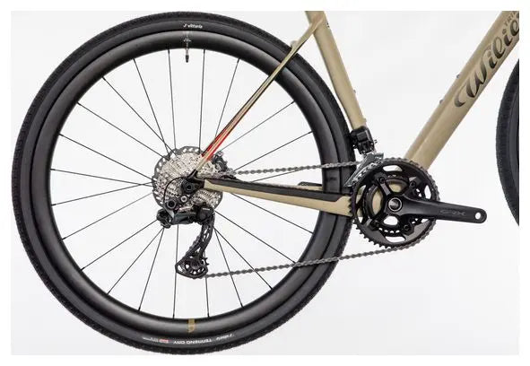 Vélo de Gravel Wilier Triestina Rave SLR Shimano GRX Di2 12V 700 mm Beige Sand Vert 2024 JARDINS LOISIRS