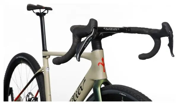 Vélo de Gravel Wilier Triestina Rave SLR Shimano GRX Di2 12V 700 mm Beige Sand Vert 2024 JARDINS LOISIRS