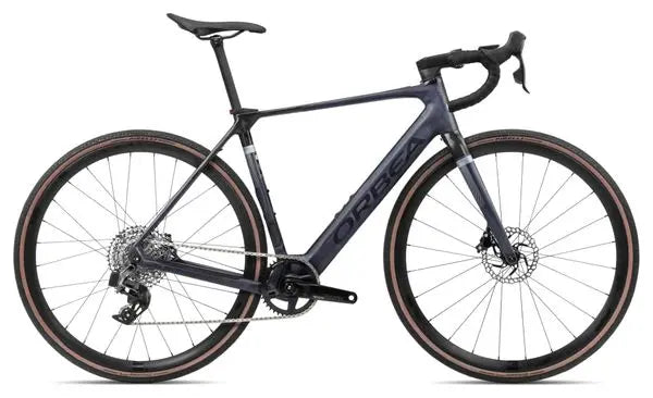 Vélo de Route Électrique Orbea Gain M31E 1X Sram Rival XPLR eTap AXS 12V 350 Wh 700 mm Bleu Violet Tanzanite Carbon View 2024 JARDINS LOISIRS