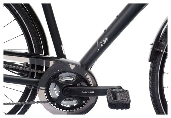 Vélo de Ville Bicyklet Léon Shimano Acera/Altus 8V 700 mm Noir Mat JARDINS LOISIRS