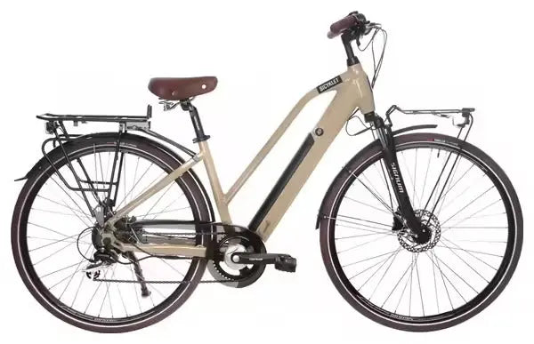 Vélo de Ville Électrique Bicyklet Camille Shimano Acera/Altus 8V 504 Wh 700 mm Beige Ivoire JARDINS LOISIRS