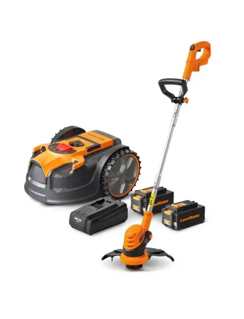 KIT ROBOT TONDEUSE AUTONOME SANS FIL PÉRIMÉTRIQUE + COUPE BORDURES 24V JARDINS LOISIRS