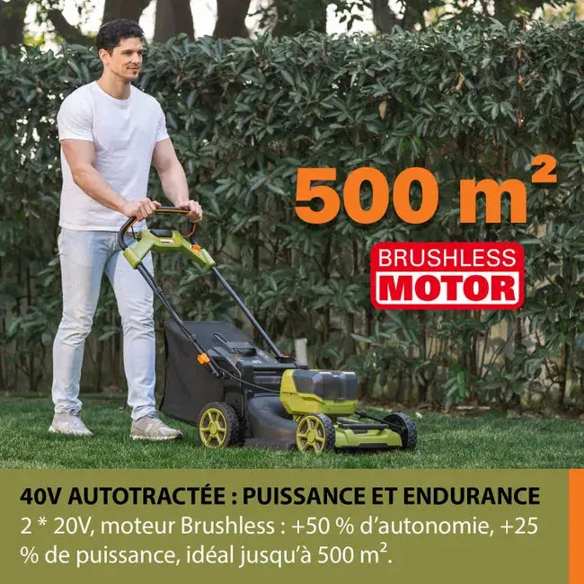 Tondeuse sur batterie brushless RYOBI Ry36lmxsp46a-150 36V, 46cm, 1 batterie 5Ah JARDINS LOISIRS