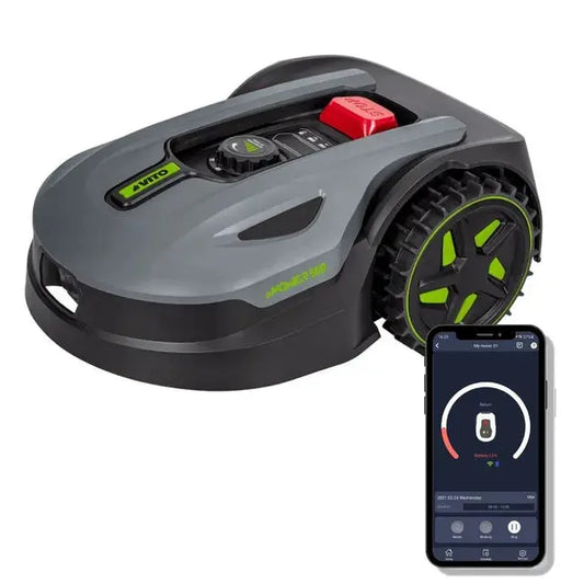 Robot Tondeuse Connecté 300m2 - Tondeuse Batterie 20V Cable Périphérique Station de charge JARDINS LOISIRS