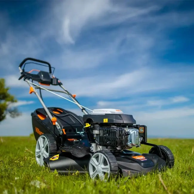 Tondeuse tractée mulching démarrage électrique 173cc 4 en 1 lame 50cm Villager Falcon 5111T-ES JARDINS LOISIRS