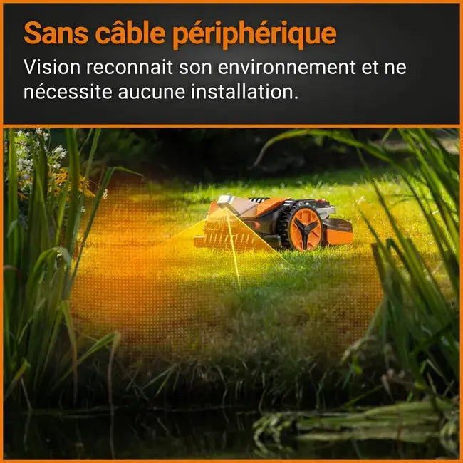 Robot tondeuse connecté WORX LANDROID VISION - Jusqu'à 1300m²- WR213E (Sans fil) JARDINS LOISIRS