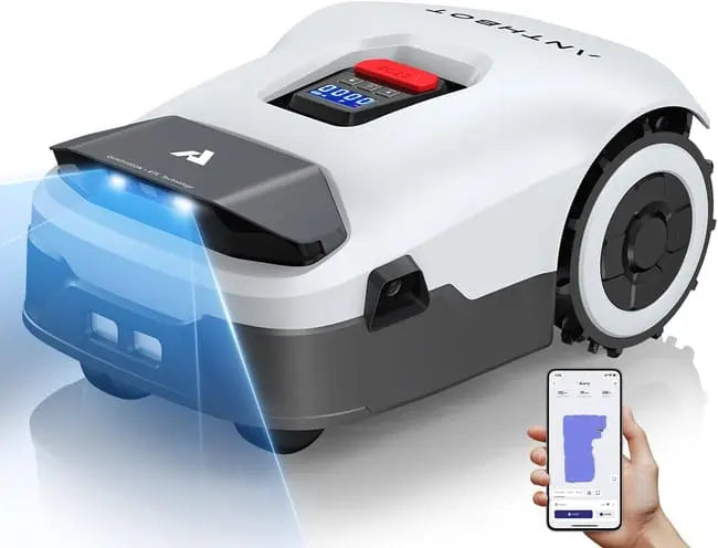 Redkey Genie 600 Robot Tondeuse sans Fil Périphérique 900㎡,Full Band RTK+4 Yeux IA Vision Tondeuse Robot Gazon JARDINS LOISIRS