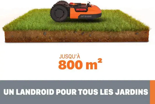 Robot tondeuse connecté WORX LANDROID PLUS - Jusqu'à 800m² - WR148E JARDINS LOISIRS